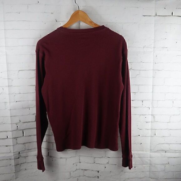 BROOKLYN'S BEST BURGUNDY LONG SLEEVE CREW NECK THERMAL SHIRT SIZE MEDIUM - Picture 3 of 4